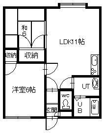 コーポひまわりB(2LDK/2階)の間取り写真