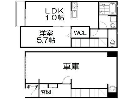 エスパース女郎花(1LDK/1階)の間取り写真