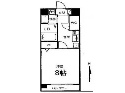 セピアコート(1K/4階)の間取り写真