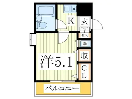 TMマンション(1K/2階)の間取り写真