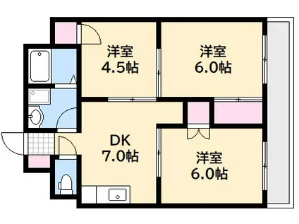 ラックビル(3DK/7階)の間取り写真
