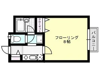 シャルム中村(1K/2階)の間取り写真
