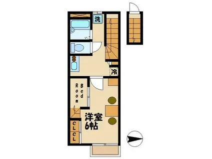 レオパレスフェリーチェ(1K/2階)の間取り写真