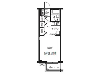 赤坂第一ハイツ(1K/2階)の間取り写真