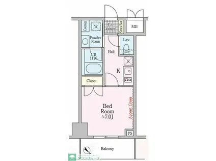 ソライエアイル新河岸(1K/3階)の間取り写真