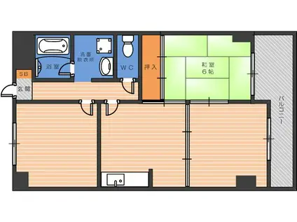 ロイヤルハイツ南栄(3DK/3階)の間取り写真