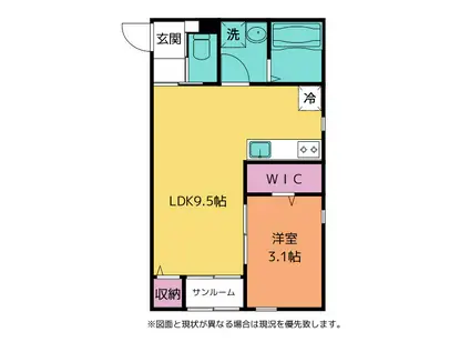 ハレクラニ(1LDK/2階)の間取り写真