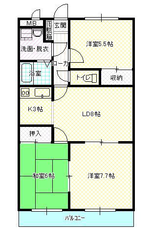 ユーミーISA(3LDK/2階)の間取り写真