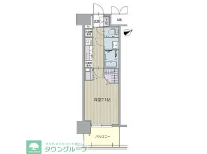 パルティール八田(1K/2階)の間取り写真