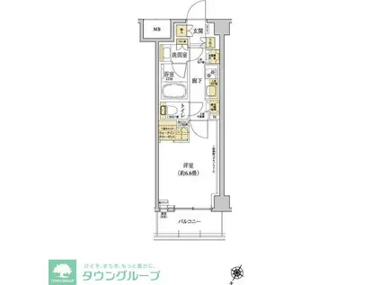 グレーシアフィット三ツ境(1K/4階)の間取り写真