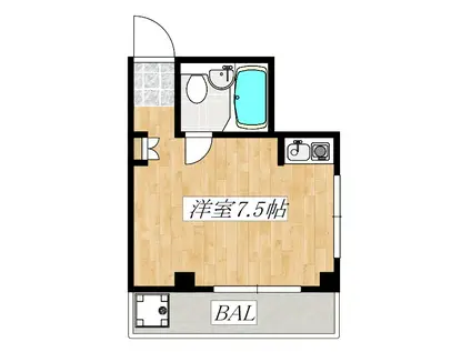 京成本線 京成小岩駅 徒歩2分 4階建 築38年(ワンルーム/4階)の間取り写真