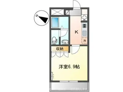 サン・ヴェルディ東雲(1K/1階)の間取り写真