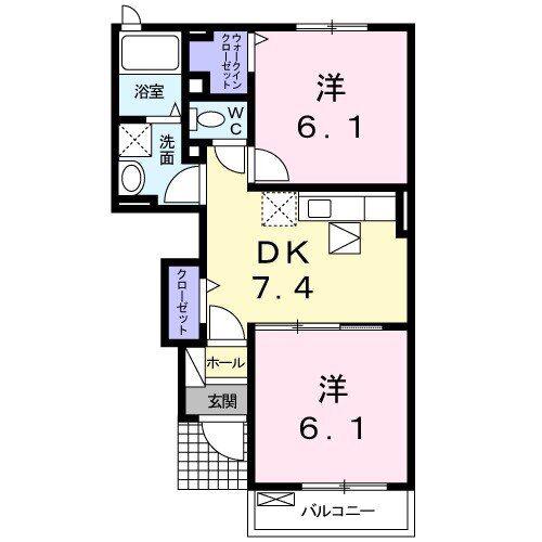 レガンス・サカ(2DK/1階)の間取り写真