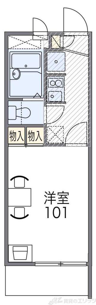 レオパレスコンチェルト(1K/1階)の間取り写真