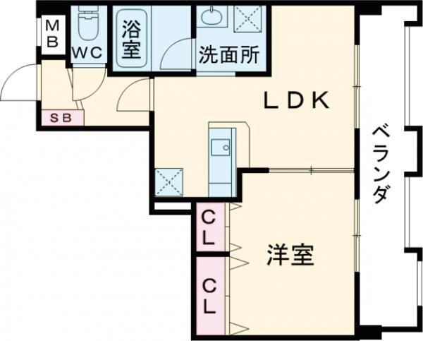 ガーデンハイツ石黒(1LDK/5階)の間取り写真