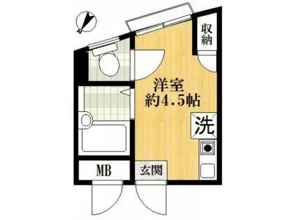 パールシティ(1K/2階)の間取り写真