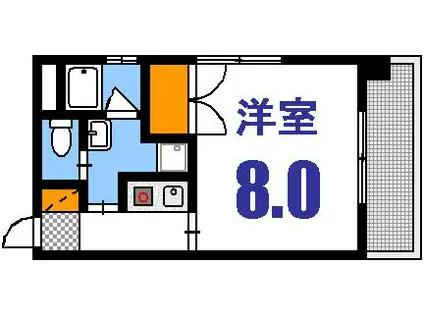 アイビーガッセツタモト(1K/3階)の間取り写真