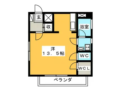 ニューホープストーン(ワンルーム/2階)の間取り写真