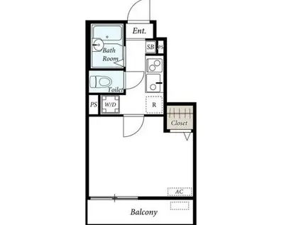 リブリ・宮坂(1K/1階)の間取り写真