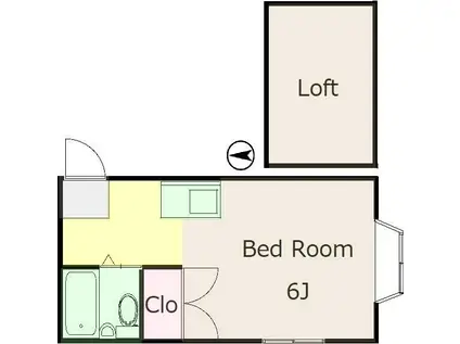 サンライフ大山(ワンルーム/2階)の間取り写真