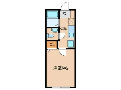 11る-6I (1K/1階)の間取り写真