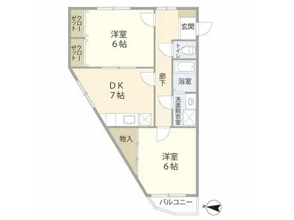 サニーヒルズ松原(2DK/2階)の間取り写真