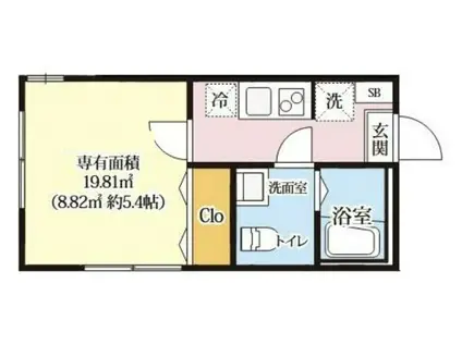 桜HILL.S(1K/2階)の間取り写真