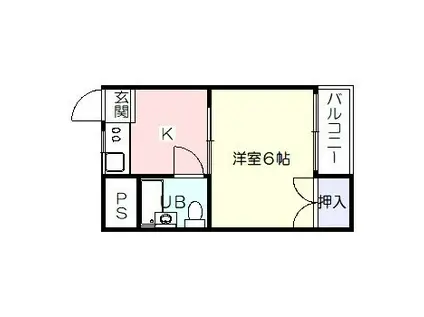 マンションいずみ(1K/2階)の間取り写真
