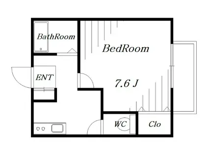 ＪＲ総武線 西千葉駅 徒歩9分 2階建 築27年(1K/1階)の間取り写真