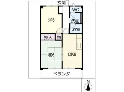 エムブレイス(2DK/2階)の間取り写真