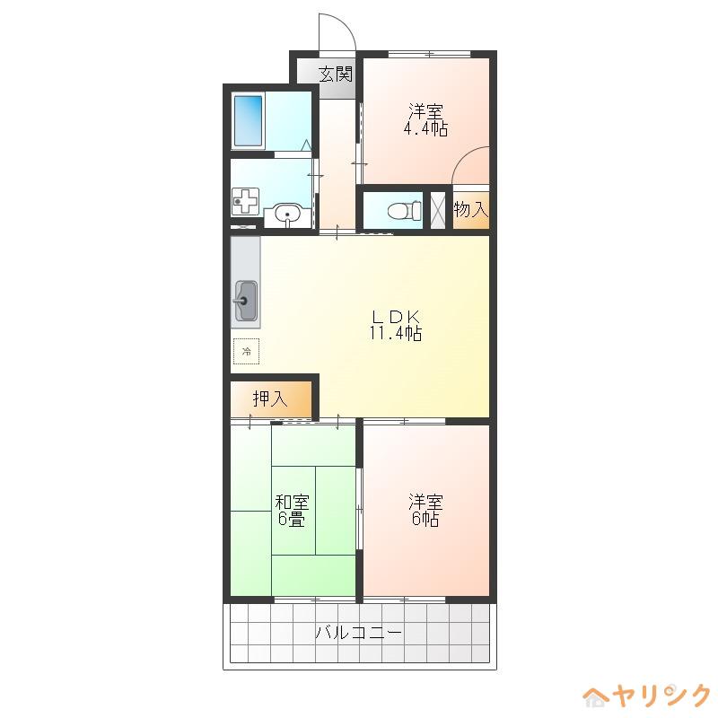 メゾンルミエール(3LDK/2階)の間取り写真