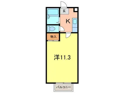 MAGNOLIA HOUSE B(1K/1階)の間取り写真
