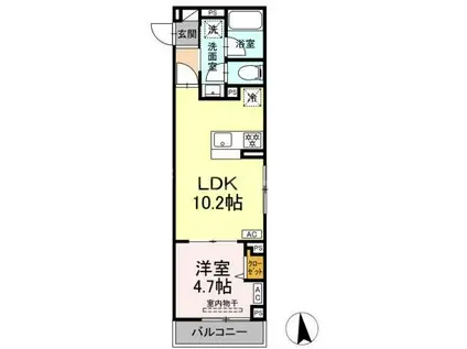 セレスティア青井II(1LDK/2階)の間取り写真