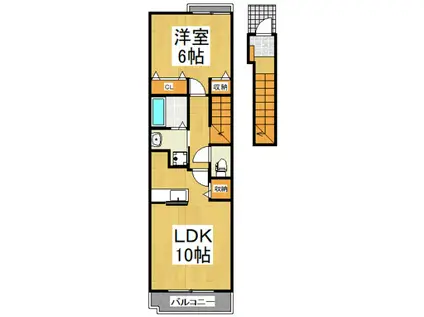 プリムローズ・クリークII(1LDK/2階)の間取り写真