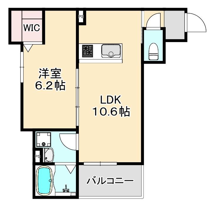 S-RANK豊中町(1LDK/2階)の間取り写真