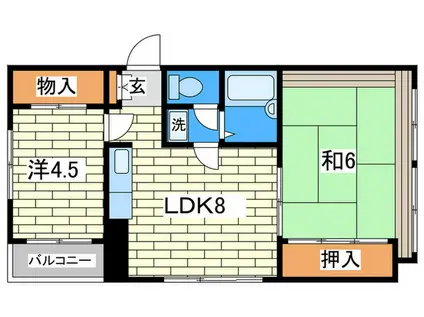 Y BLDG(2LDK/4階)の間取り写真