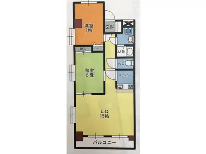 グランドパレスNS5(2LDK/4階)の間取り写真