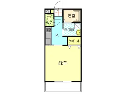 キャラメルBOXII(1K/2階)の間取り写真