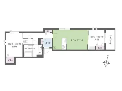 フルハウス(2LDK/2階)の間取り写真