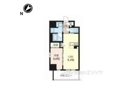 レジデンス櫂 枚方駅前(1LDK/5階)の間取り写真