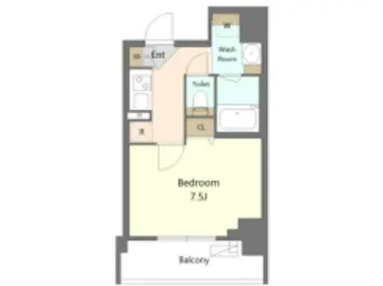 S-RESIDENCE新宿早稲田AVELIS(1K/7階)の間取り写真