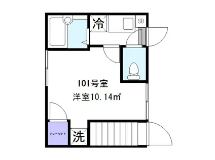 レイクヒル池上(1K/1階)の間取り写真