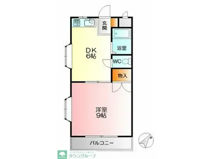 エメラルド菊水(1DK/2階)の間取り写真