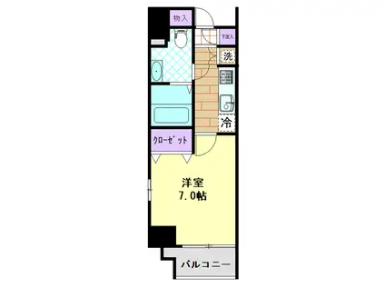 HUMANハイム北浦和駅前(1K/5階)の間取り写真
