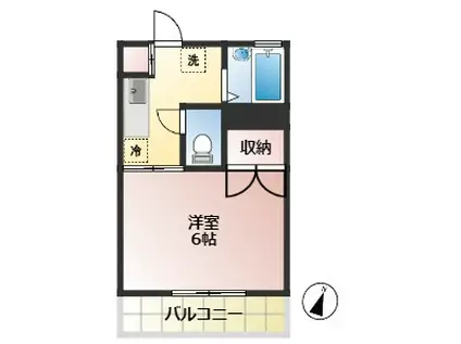 パークサイド駒沢A(1K/1階)の間取り写真