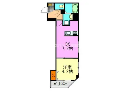 カイテキースV(1DK/2階)の間取り写真