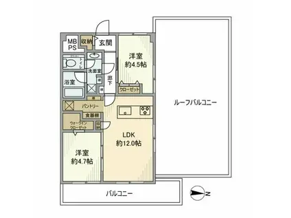 トーア南晴海マンション(2LDK/6階)の間取り写真