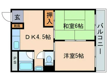 プチシャトウ瀬田(2DK/3階)の間取り写真