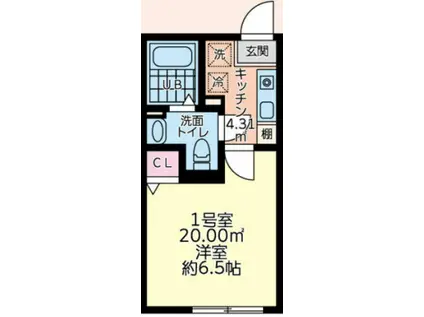 リフォンテーヌ橋本(1K/1階)の間取り写真