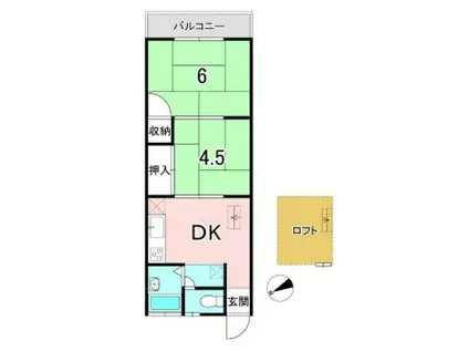 メゾンロワールYS(2DK/2階)の間取り写真